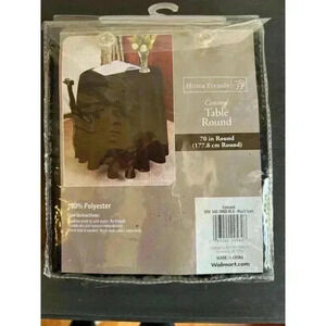 NEW Home Trends Black 70" ROUND Table Cloth‎